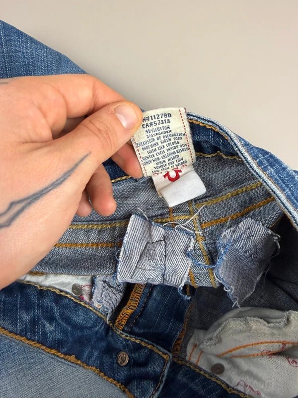 True Religion Archive "Julie" Low Waist Slim Jeans - Whiskered - Past Pieces