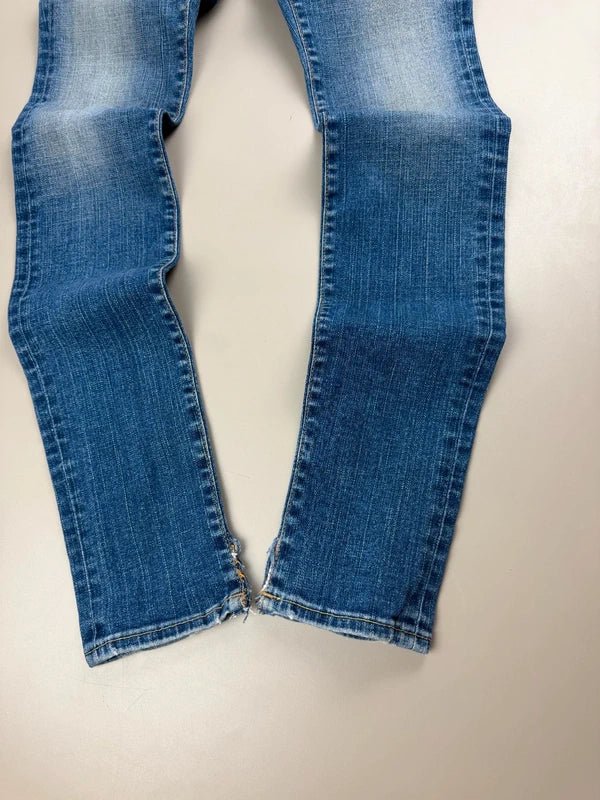 True Religion Archive "Julie" Low Waist Slim Jeans - Whiskered