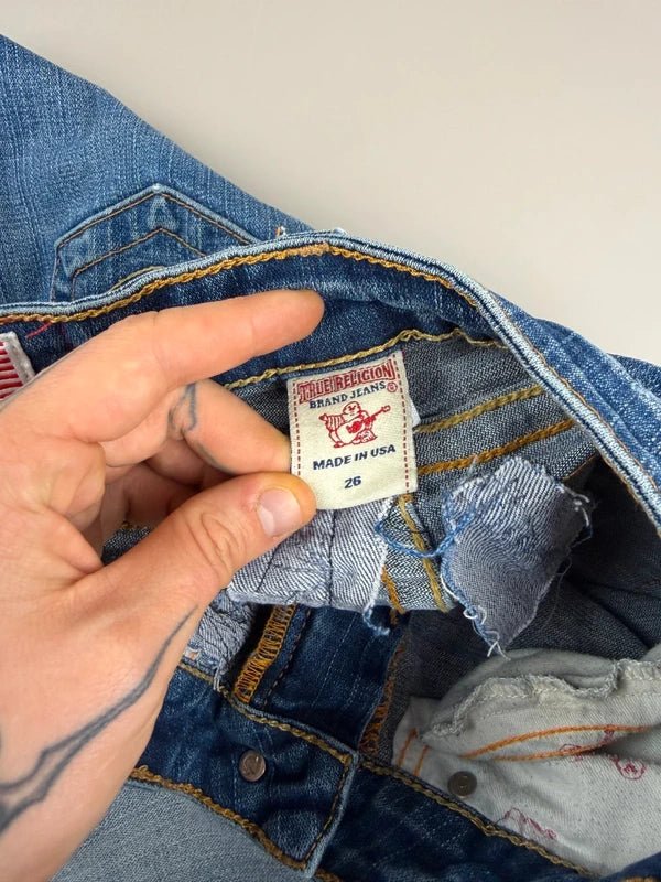 True Religion Archive "Julie" Low Waist Slim Jeans - Whiskered - Past Pieces