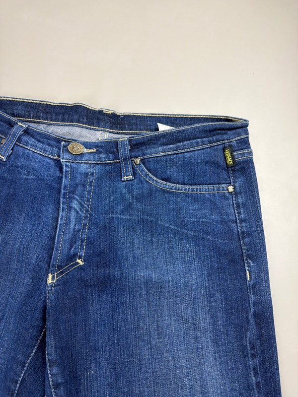 Versace Jeans Couture Archive "Tribal Graphic" Flare Denim - Indigo Blue