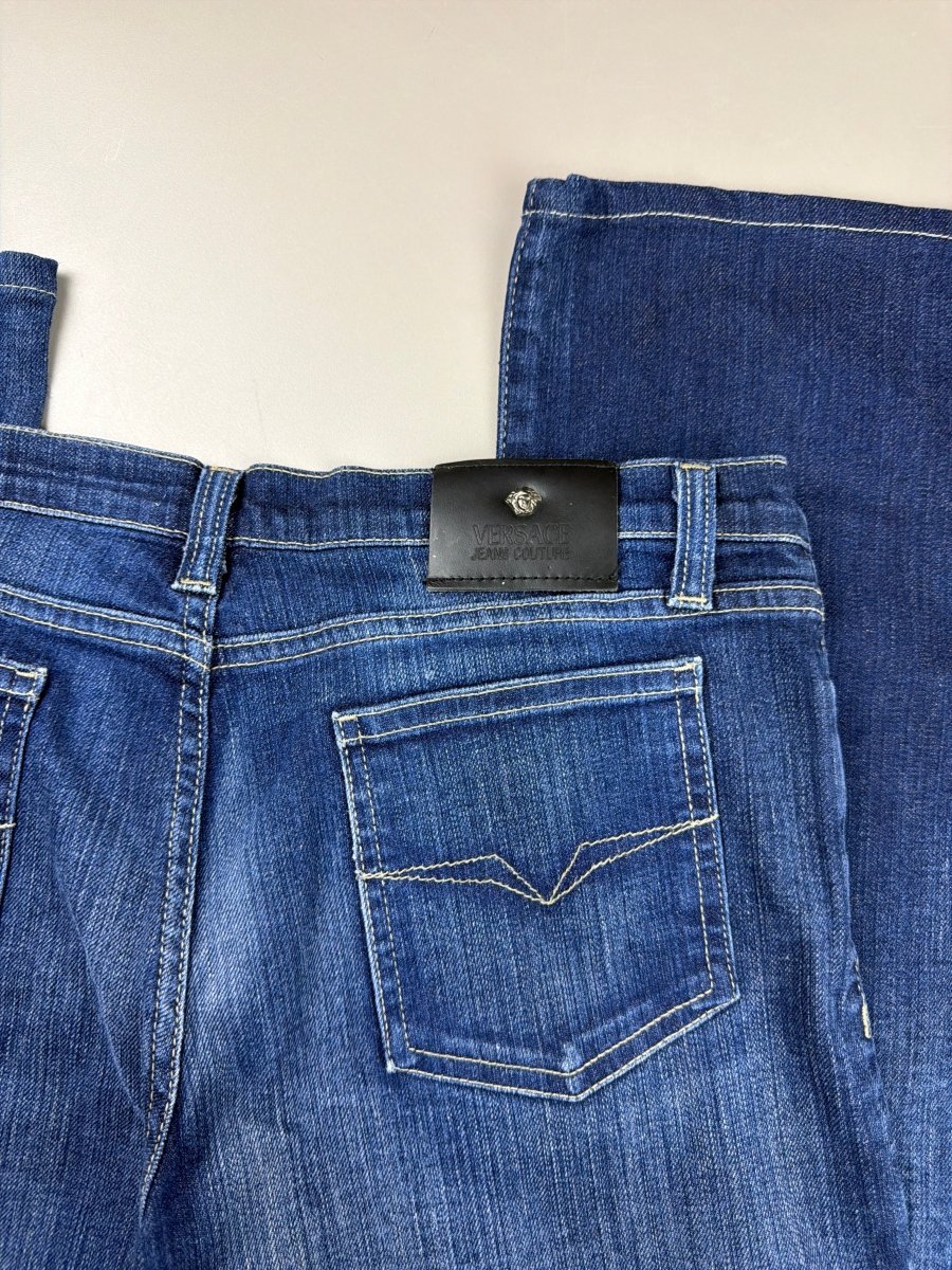 Versace Jeans Couture Archive "Tribal Graphic" Flare Denim - Indigo Blue - Past Pieces