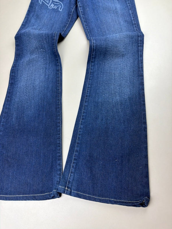 Versace Jeans Couture Archive "Tribal Graphic" Flare Denim - Indigo Blue
