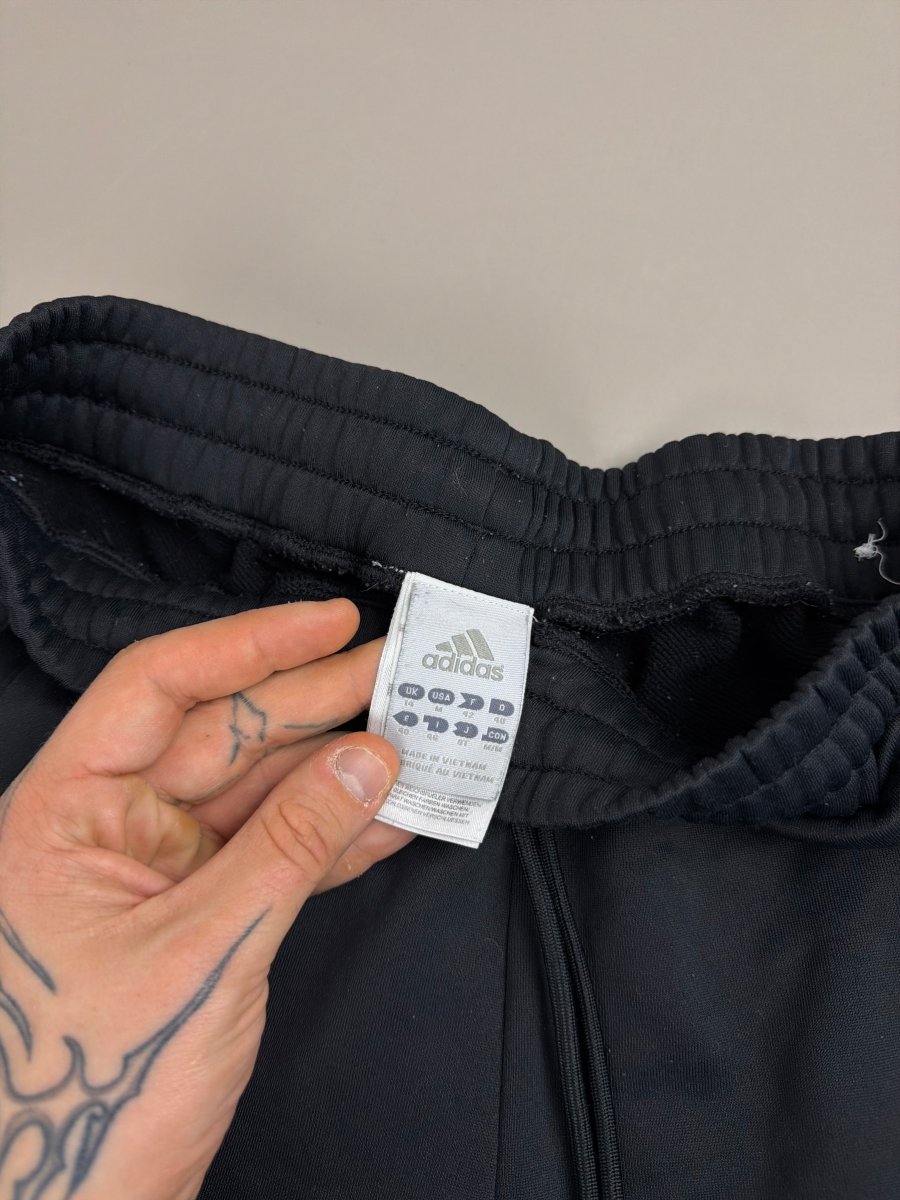 Vintage Adidas Track Pants - Black & Cyan - Past Pieces