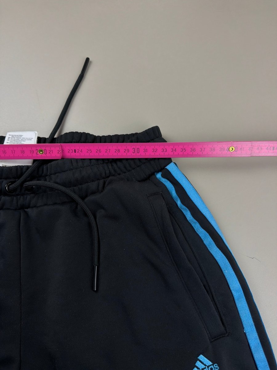 Vintage Adidas Track Pants - Black & Cyan - Past Pieces