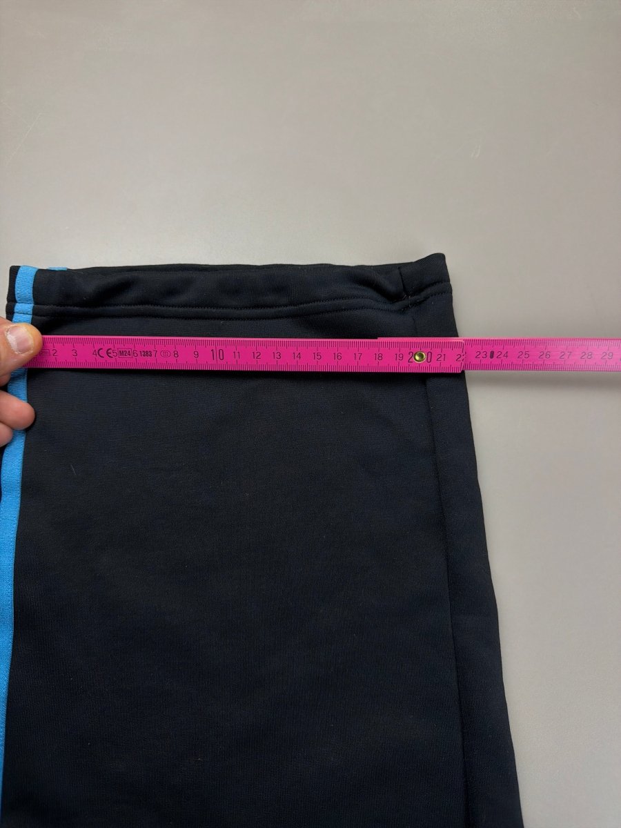 Vintage Adidas Track Pants - Black & Cyan - Past Pieces