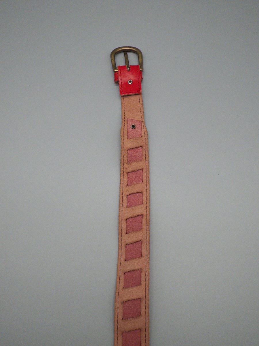 Vintage E.G. Maro Punch - Out Leather Belt - Red - Past Pieces