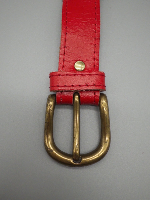 Vintage E.G. Maro Punch-Out Leather Belt - Red