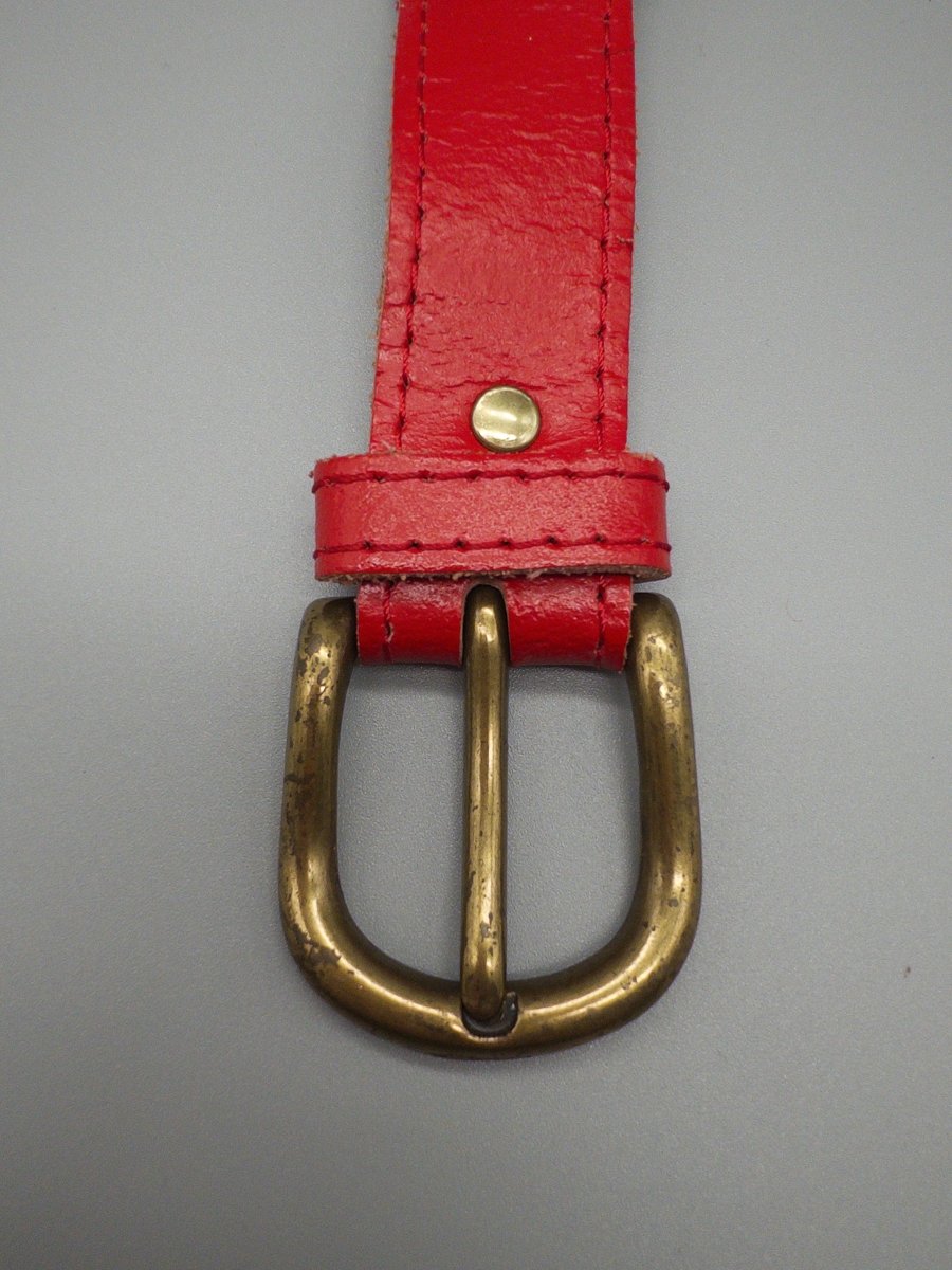 Vintage E.G. Maro Punch - Out Leather Belt - Red - Past Pieces