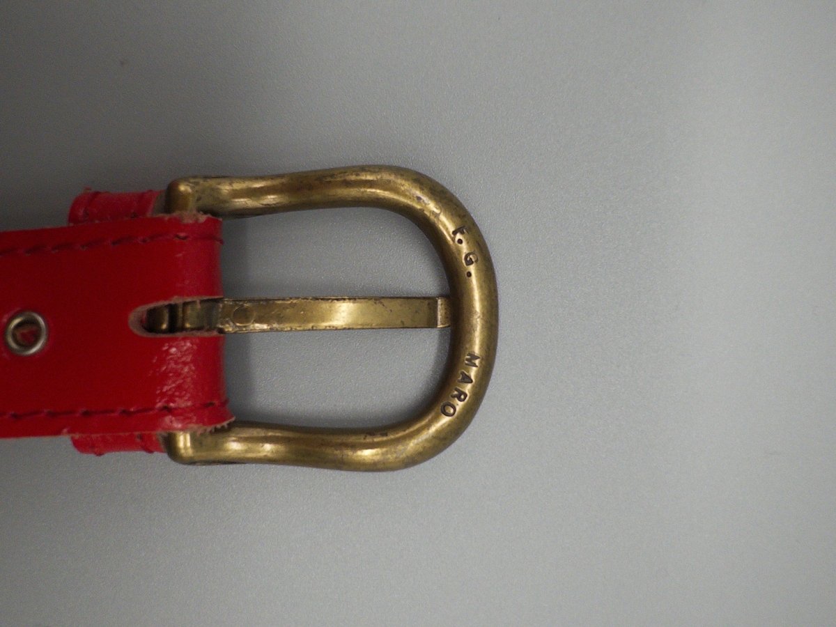 Vintage E.G. Maro Punch - Out Leather Belt - Red - Past Pieces