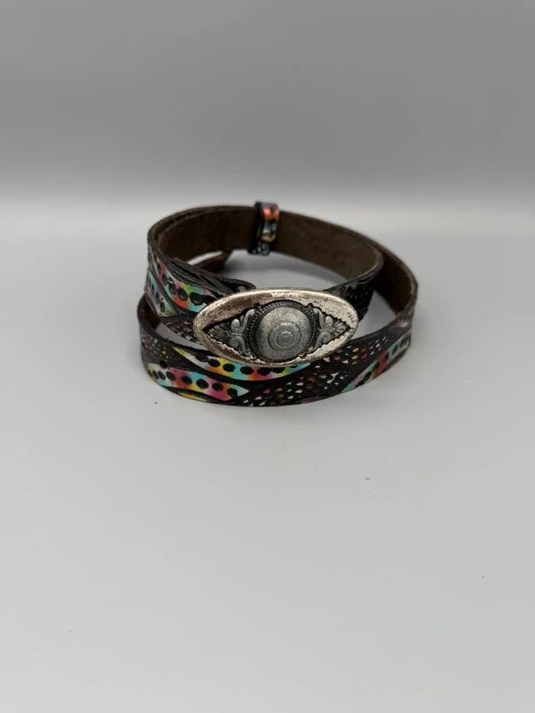 Vintage "Luna" Skinny Wrap Belt - Multicolor Iridescent
