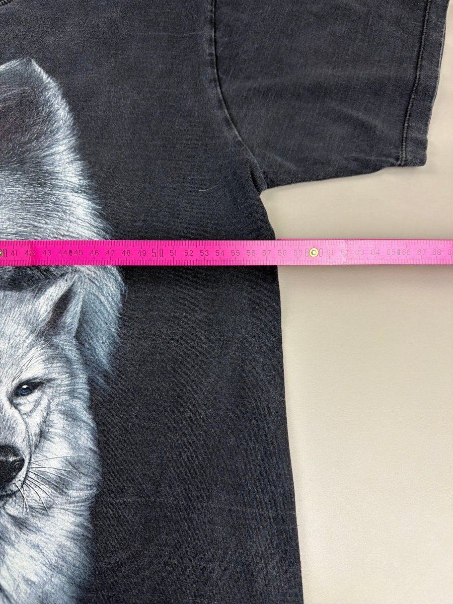 Vintage Nature "Triple Wolf" Graphic Tee - Washed Black - Past Pieces