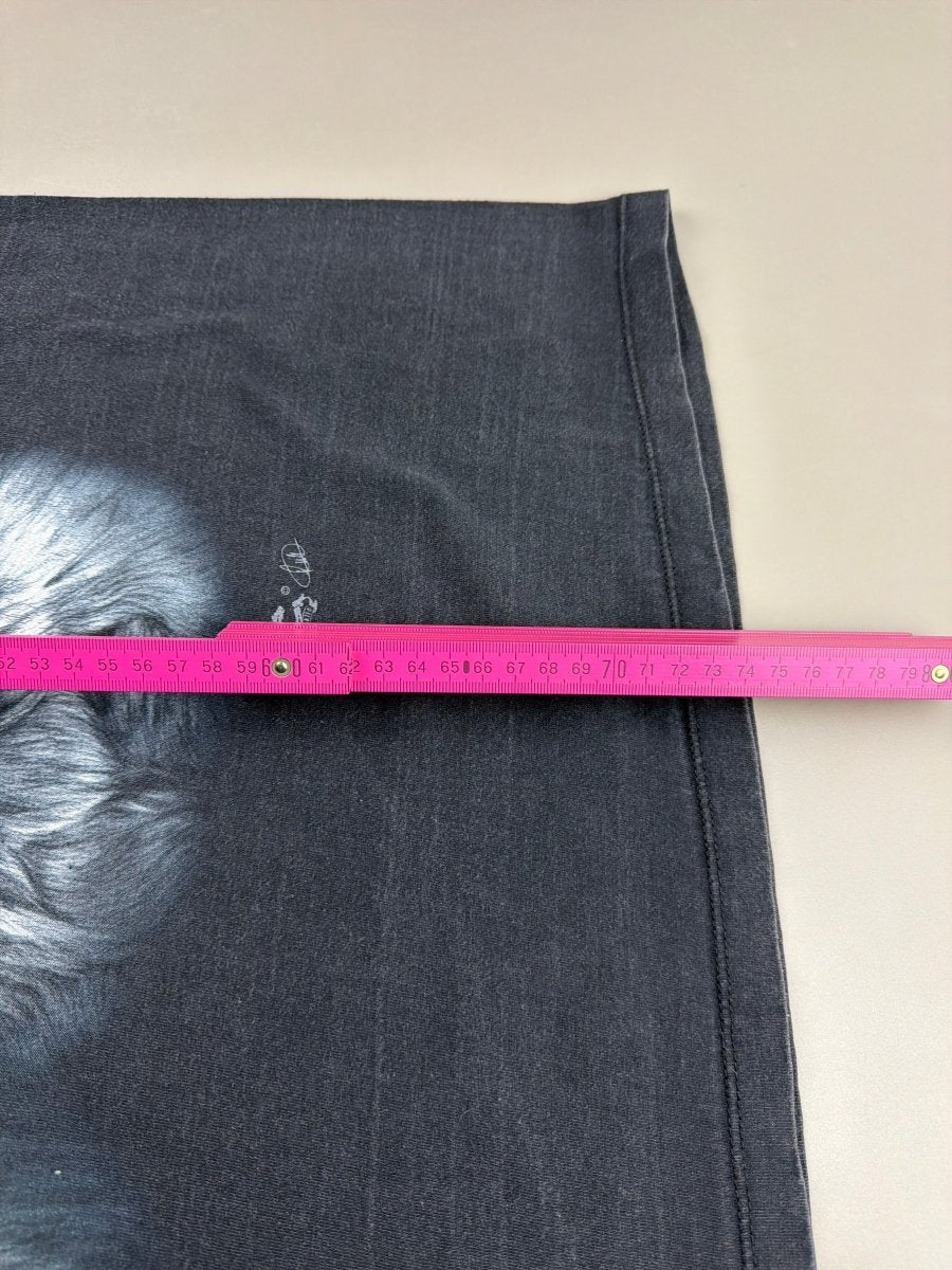 Vintage Nature "Triple Wolf" Graphic Tee - Washed Black - Past Pieces