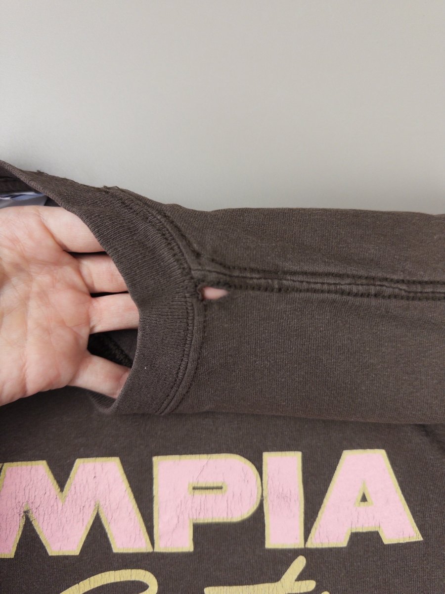 Vintage Olympia Sports "Pink Script" Graphic Tee - Brown - Past Pieces