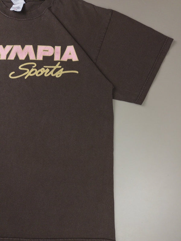 Vintage Olympia Sports "Pink Script" Graphic Tee - Brown