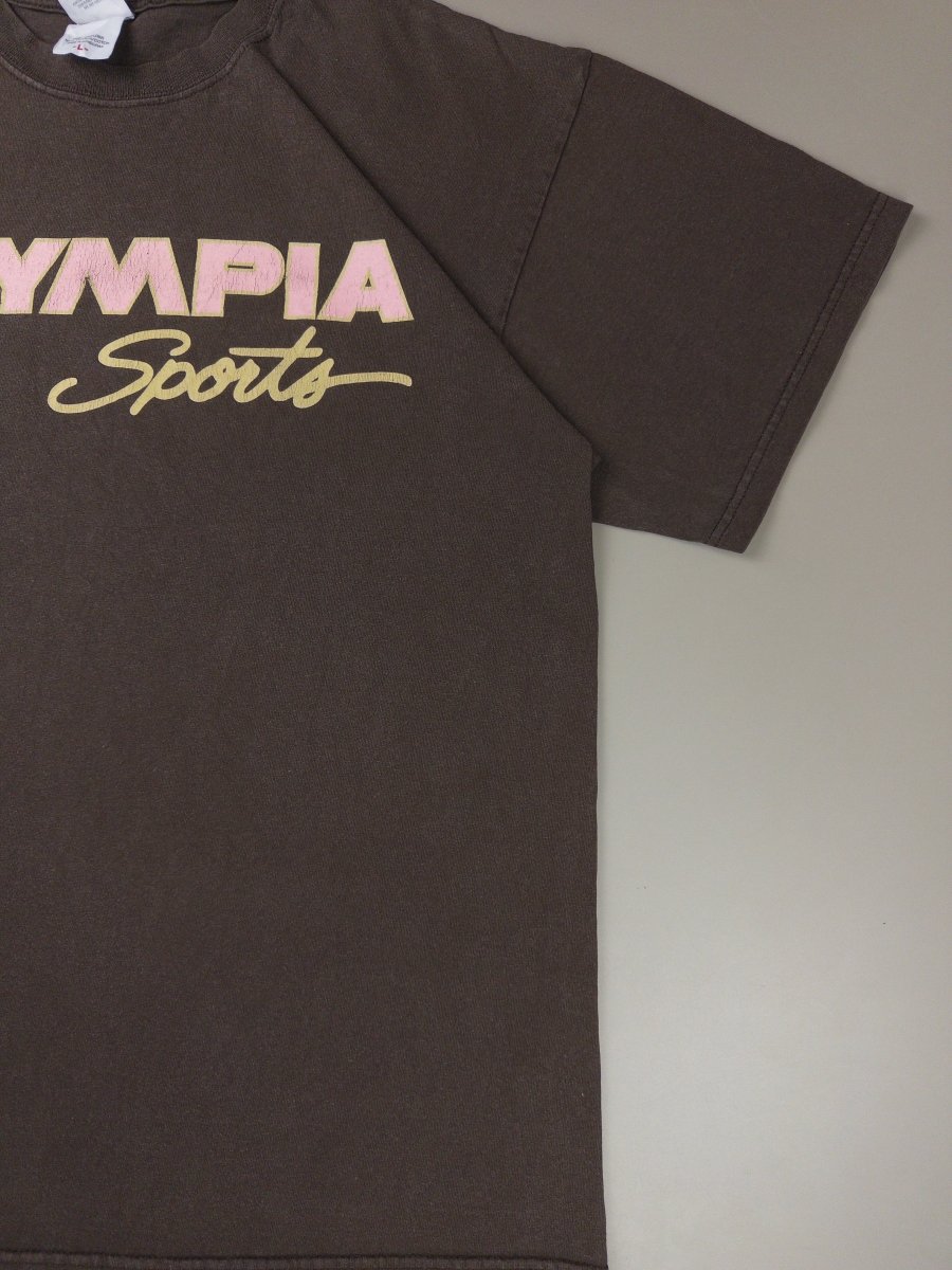 Vintage Olympia Sports "Pink Script" Graphic Tee - Brown - Past Pieces