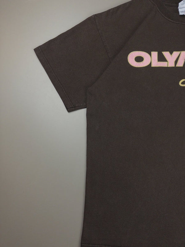 Vintage Olympia Sports "Pink Script" Graphic Tee - Brown