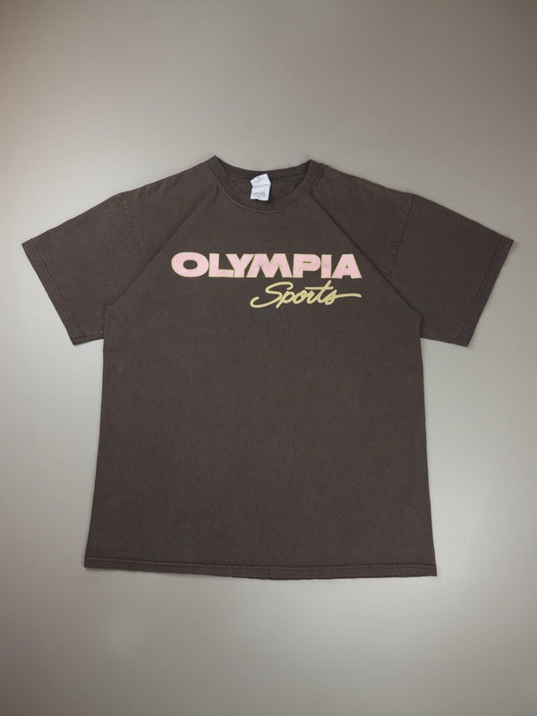 Vintage Olympia Sports "Pink Script" Graphic Tee - Brown