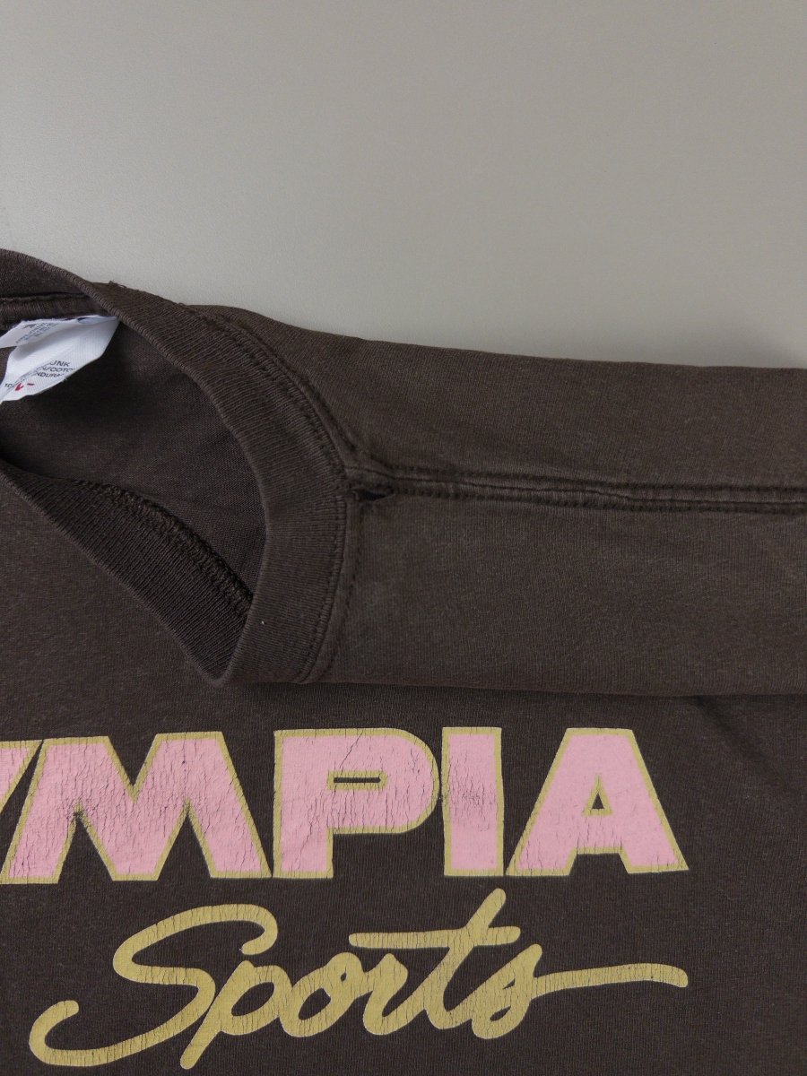 Vintage Olympia Sports "Pink Script" Graphic Tee - Brown - Past Pieces