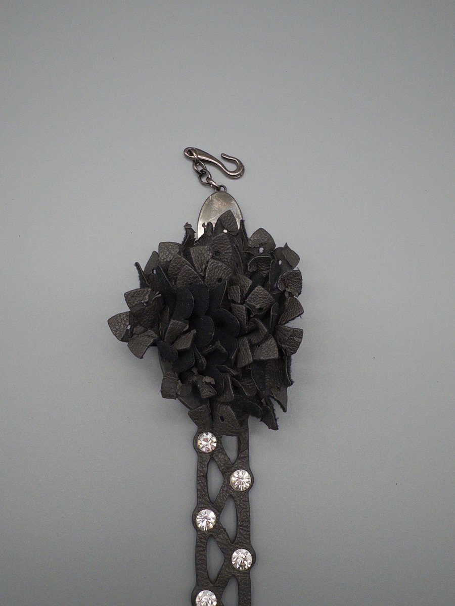 Vintage "Petal & Stud" Rosette Belt - All Black - Past Pieces