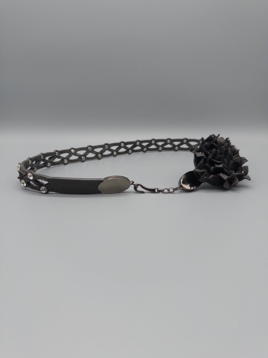 Vintage "Petal & Stud" Rosette Belt - All Black - Past Pieces