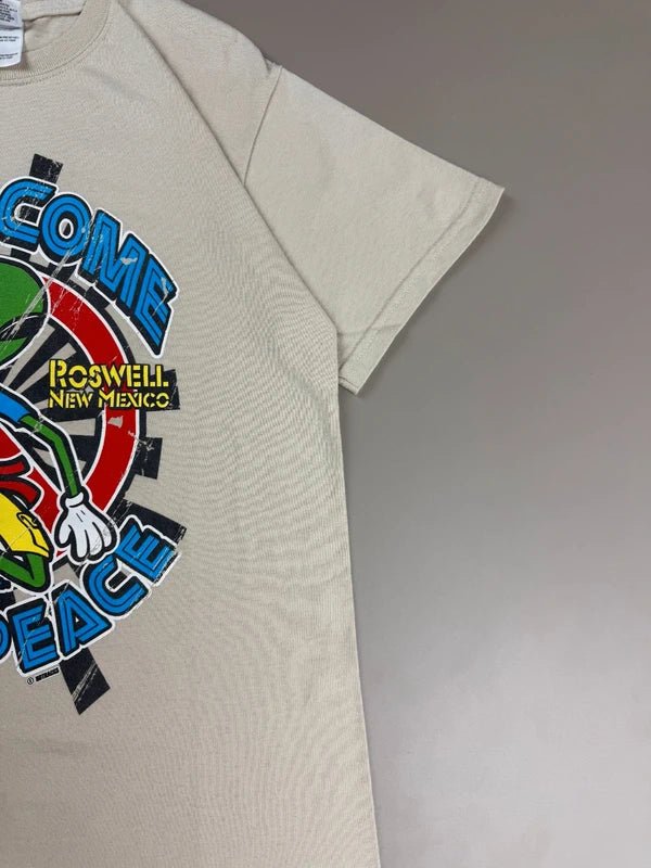 Vintage Roswell New Mexico "Peace Alien" Graphic Tee - Sand - Past Pieces