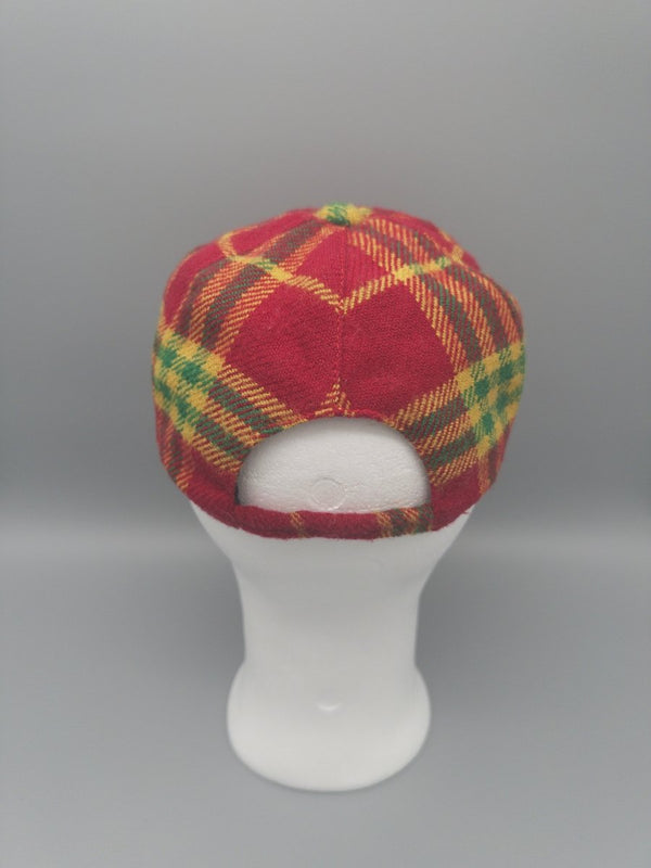 Vintage Tartan Plaid "Clueless" 6-Panel Cap - Red/Multicolor