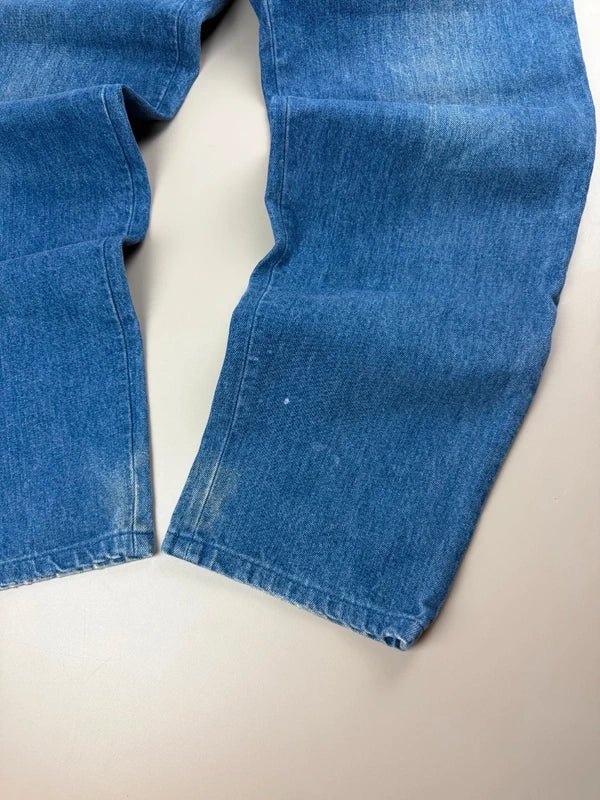 Vintage "Viper" Baggy Pleated Denim - Indigo Lime Stitch