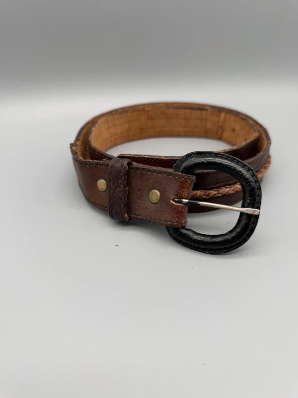 Vintage Western Braided "Essential" Leather Belt - Earthy Brown