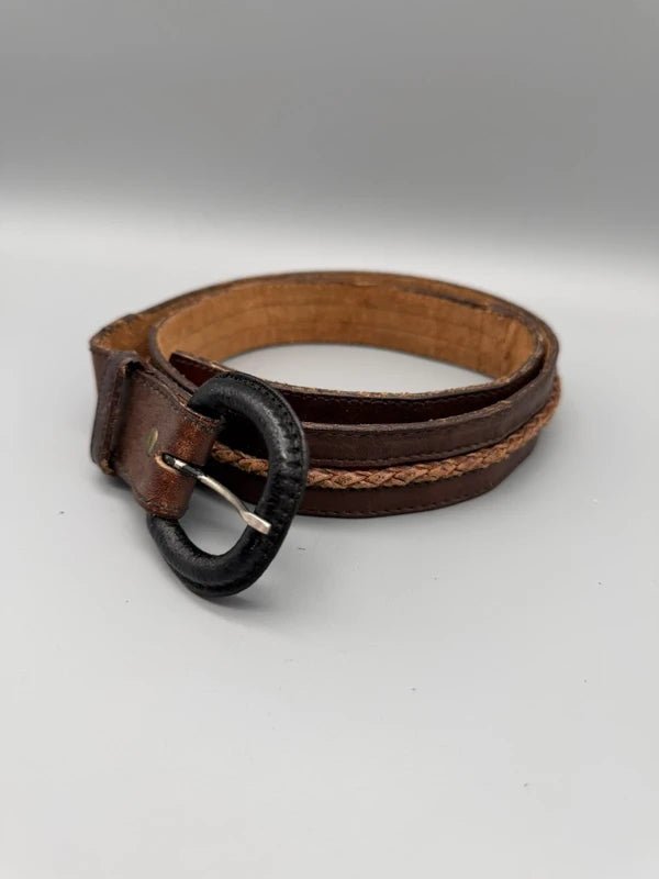 Vintage Western Braided "Essential" Leather Belt - Earthy Brown
