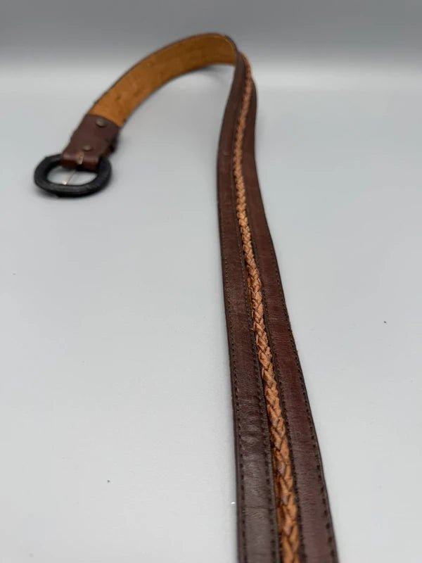 Vintage Western Braided "Essential" Leather Belt - Earthy Brown