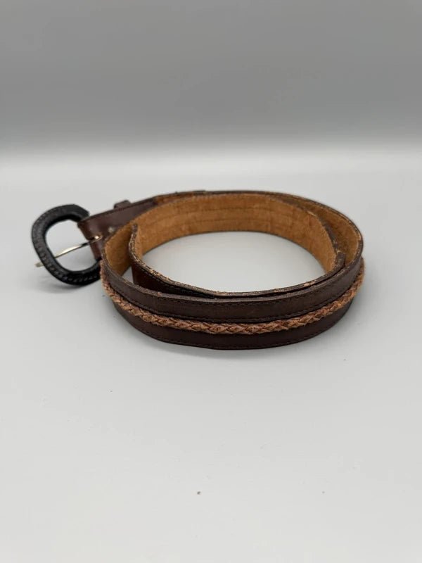 Vintage Western Braided "Essential" Leather Belt - Earthy Brown