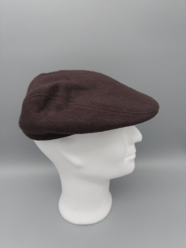 Vintage Woolen "Heritage" Flat Cap - Chocolate Brown Office Core