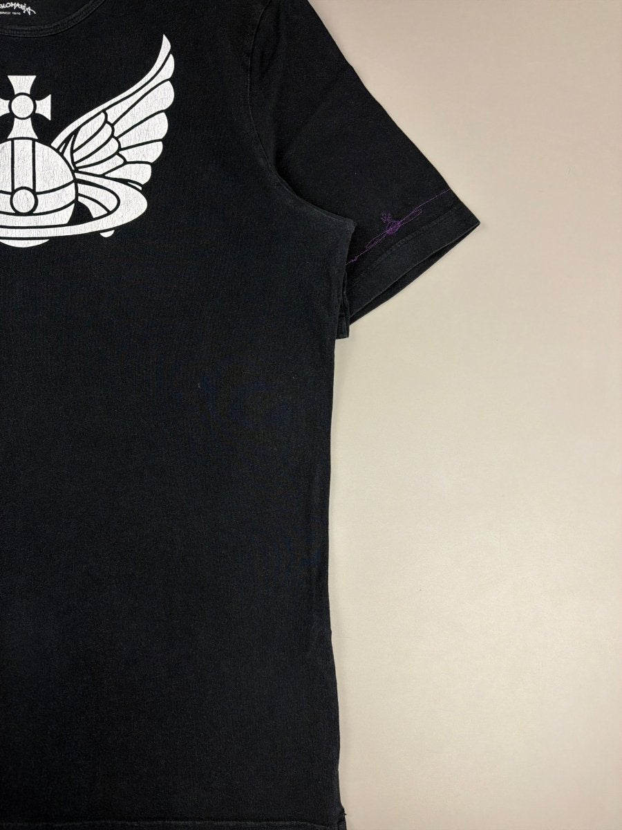 Vivienne Westwood Anglomania Archive "Winged Orb" Graphic Tee - All Black - Past Pieces