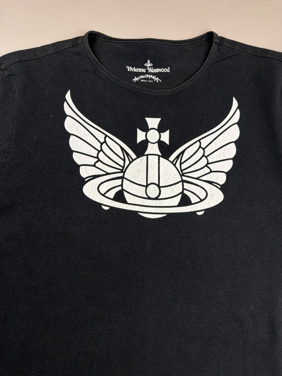 Vivienne Westwood Anglomania Archive "Winged Orb" Graphic Tee - All Black - Past Pieces