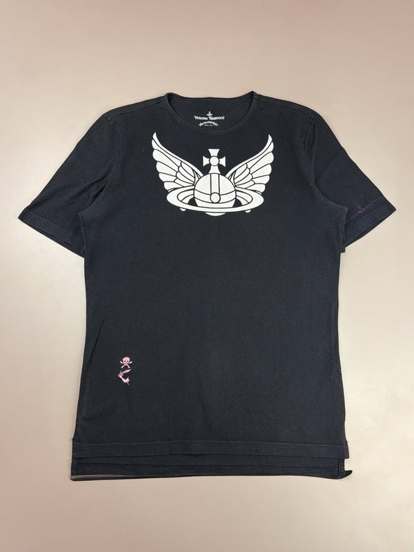 Vivienne Westwood Anglomania Archive "Winged Orb" Graphic Tee - All Black