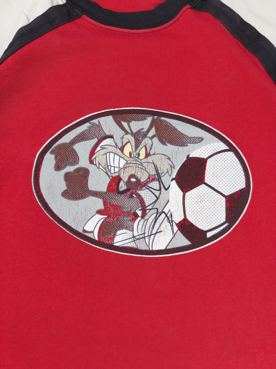 Warner Bros. Studio Store "Wile E. Coyote" Soccer Raglan Tee - Red/White - Past Pieces