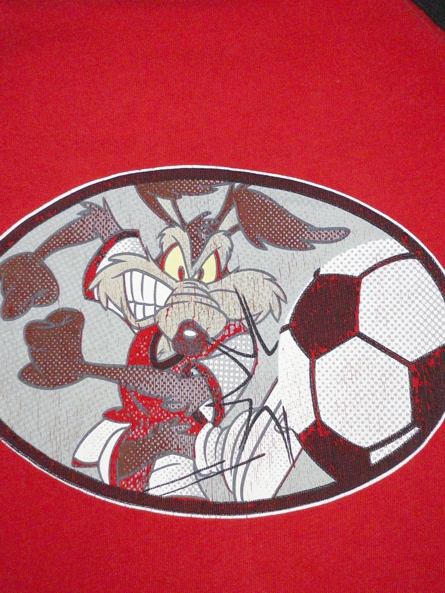 Warner Bros. Studio Store "Wile E. Coyote" Soccer Raglan Tee - Red/White - Past Pieces