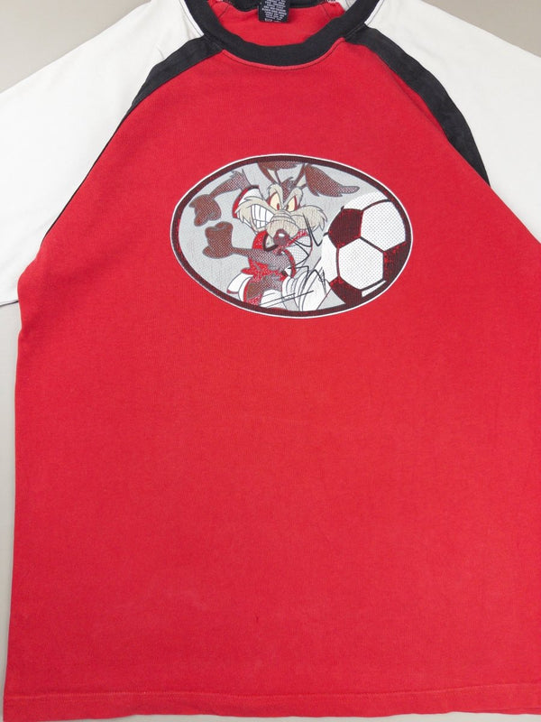 Warner Bros. Studio Store "Wile E. Coyote" Soccer Raglan Tee - Red/White