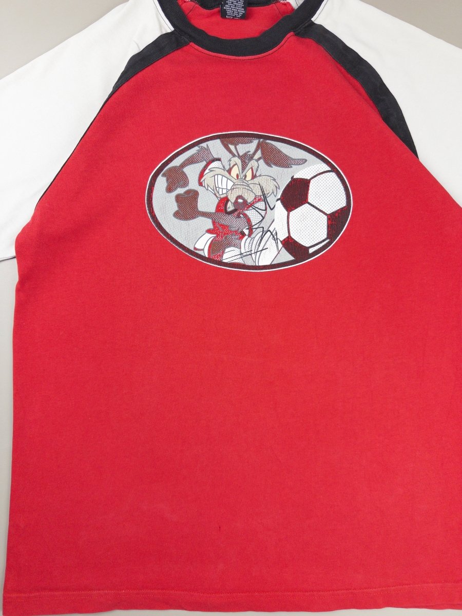 Warner Bros. Studio Store "Wile E. Coyote" Soccer Raglan Tee - Red/White - Past Pieces