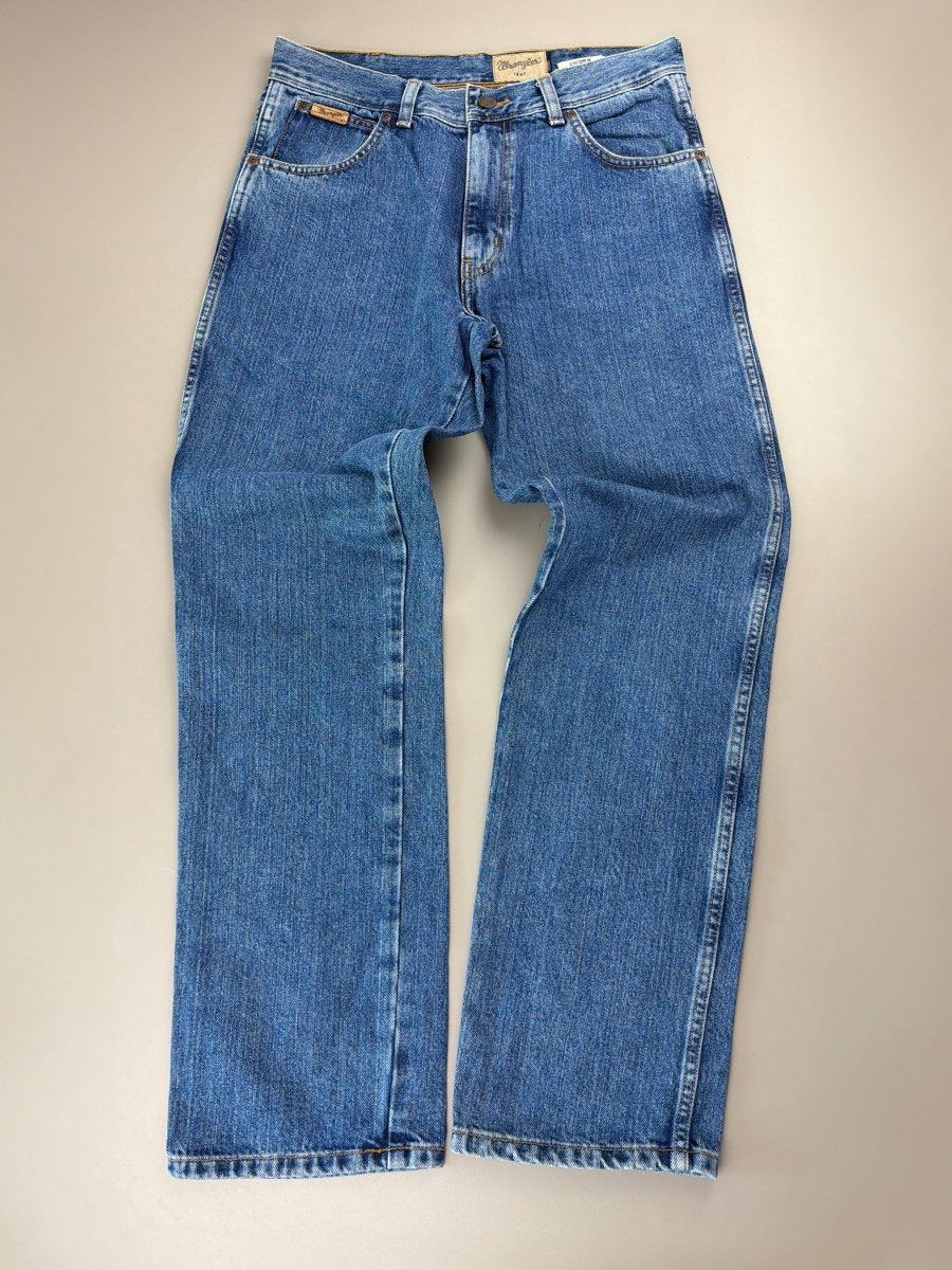 Wrangler "Texas 1947" Custom EMO Graphic Denim - Neon Green Cyber Blue - Past Pieces