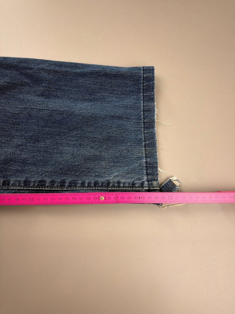 Xight "Cyber - P" Distressed Baggy Jeans – Faded Blue Grunge - Past Pieces
